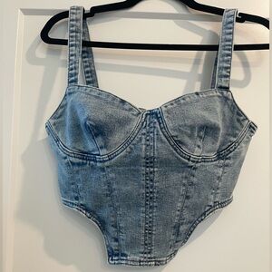 Denim Blue Women's Crop Top
